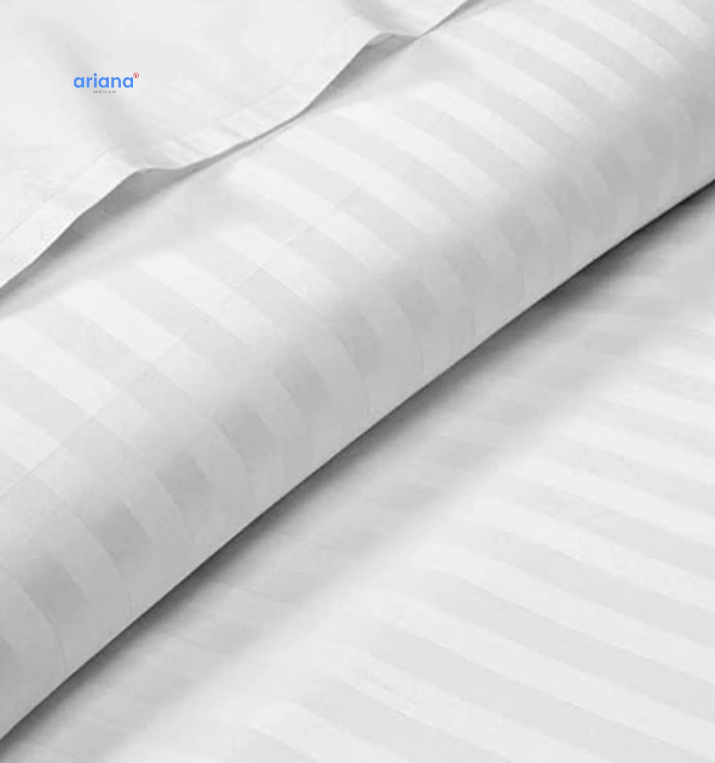 White Bed Sheet – 250 TC, 1 CM Stripe